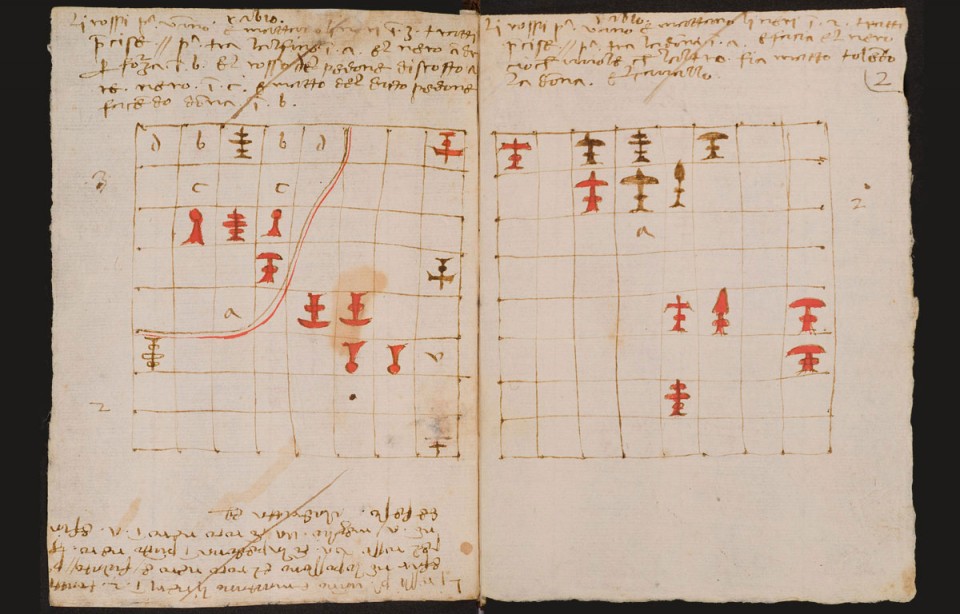 Il manoscritto di Luca Pacioli sul gioco degli scacchi.