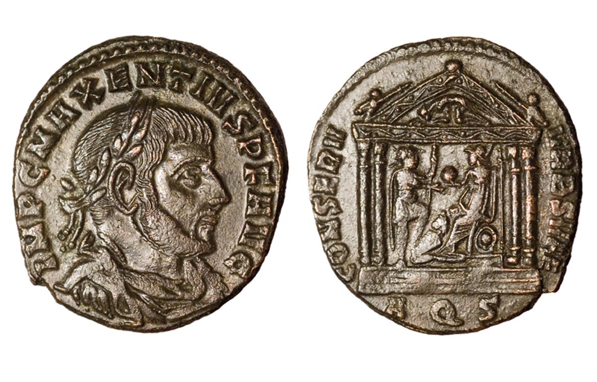 Massenzio Augusto (306-312), Zecca di Aquileia, 307, Follis, Bronzo, inv. 3178