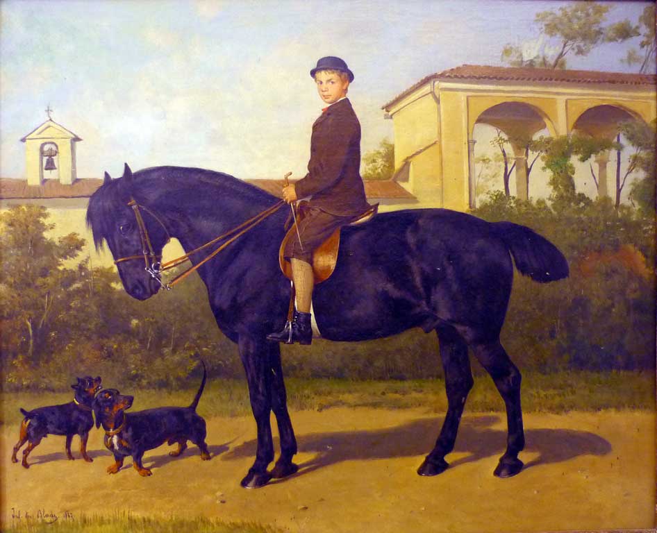 Julius von Blaas, Ritratto di Carlo Coronini Cronberg a cavallo, olio su tela, 1882, inv. 998