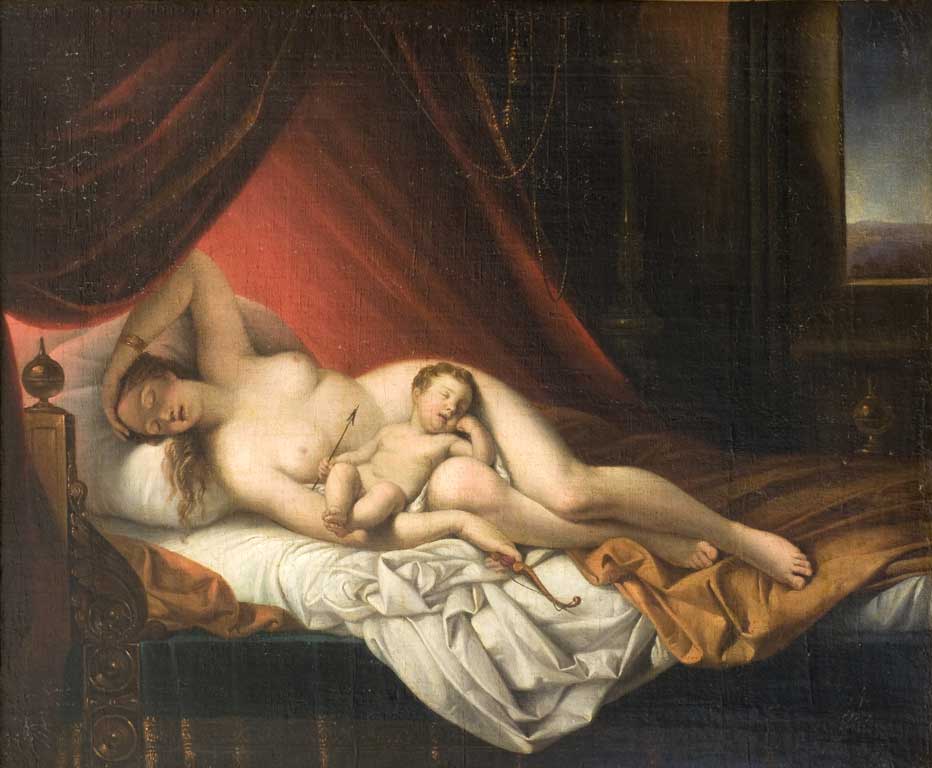 Giuseppe Tominz, Venere e Cupido dormienti, 1840 circa,
olio su tela,  inv. 186