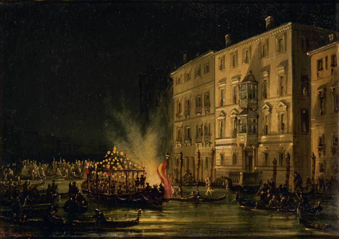 Giovanni Grubacs, Festa notturna a Venezia
olio su tela, 1855-1866, inv. 291